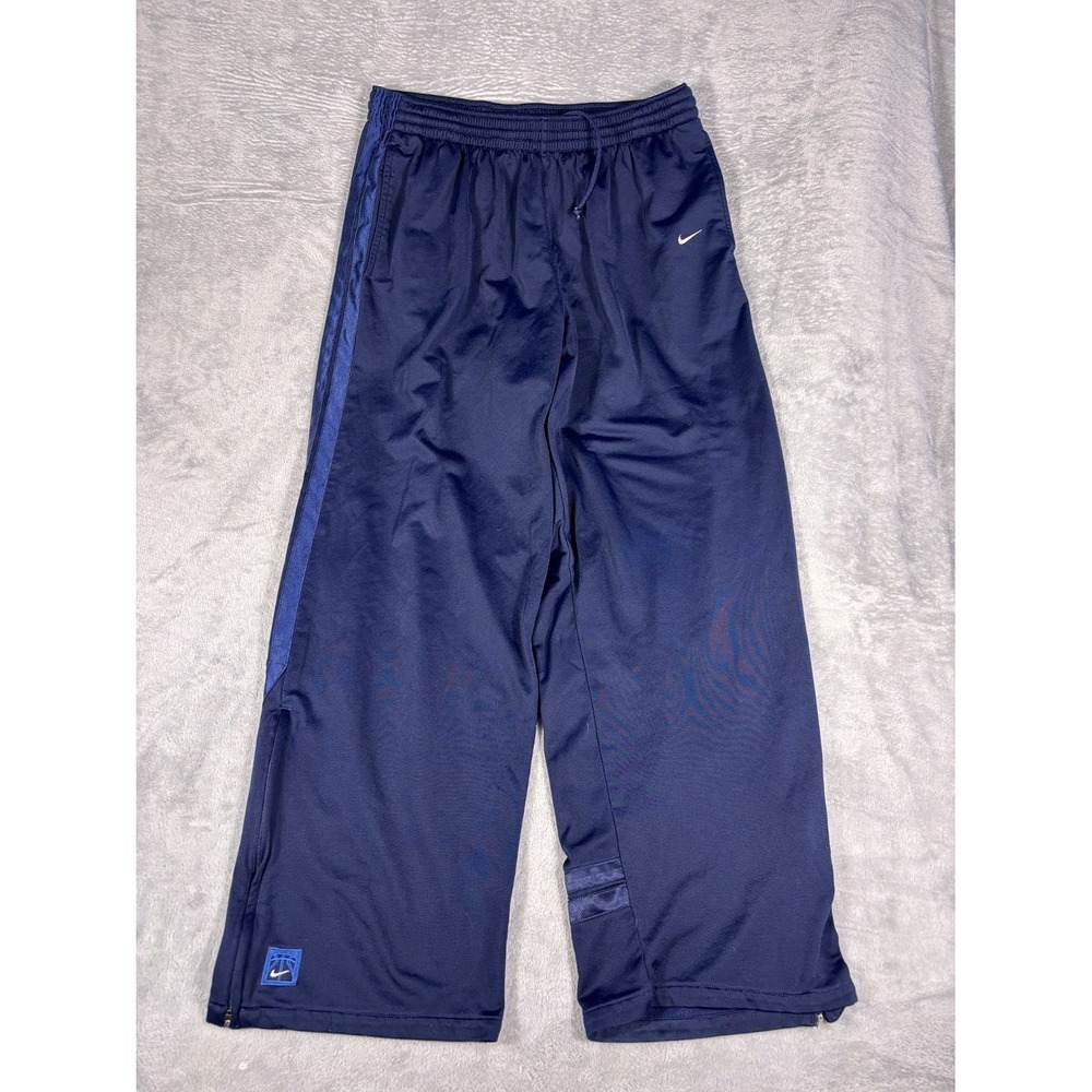 Nike Basketball Warmup Track Pants Mens XL Navy Blue Ankle Zip Athletic Baggy